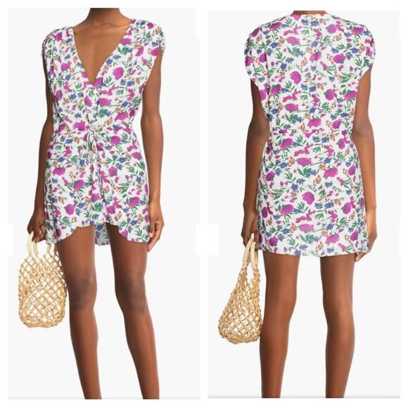 Vix Paula Hermanny Clover Agatha Gathered Drawstring Woven Coverup in Floral - Picture 13 of 13